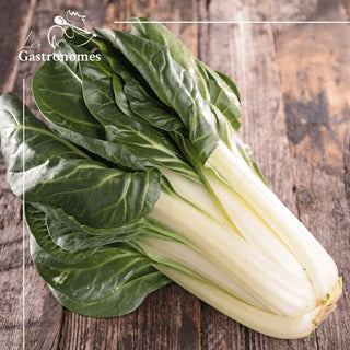 Gourmet swiss chards from France, fresh green and vibrant red stems, organic vegetables for healthy cooking