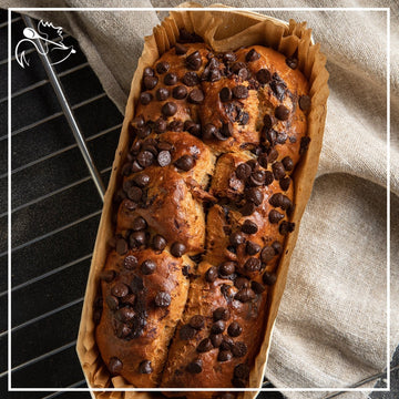 Brioche bread loaf with chocolate chips, freshly baked artisanal sweet bread perfect for breakfast, 500g weight