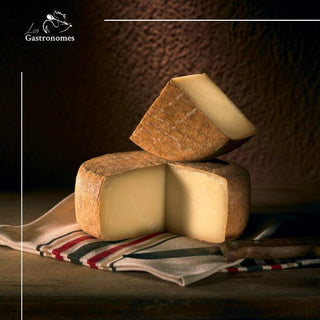 Esquirrou Ossau-Iraty French sheep's milk cheese with distinctive rind, premium quality, 300g wheel