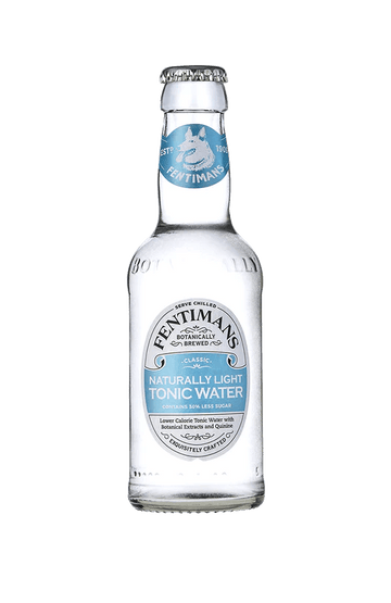 Fentimans light tonic water premium glass bottles, pack of 24 x 200ml, refreshing low-calorie mixer for gin cocktails