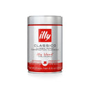 Illy ground espresso classico medium roast coffee in red metal can packaging, perfect for authentic Italian espresso lovers