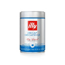 Ground espresso classico decaffeinated coffee by Illy in medium roast packaging for perfect caffeine-free espresso