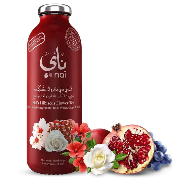 Nai Iced Tea | Hibiscus Pomegranate & Rose Water 12 x 473ml - Les Gastronomes