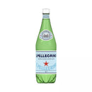 San Pellegrino sparkling mineral water in six 1-liter PET bottles, neatly arranged in a retail package for home delivery