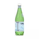 Sparkling San Pellegrino natural mineral water in 6 pack of 1 liter PET bottles with iconic branding and labels
