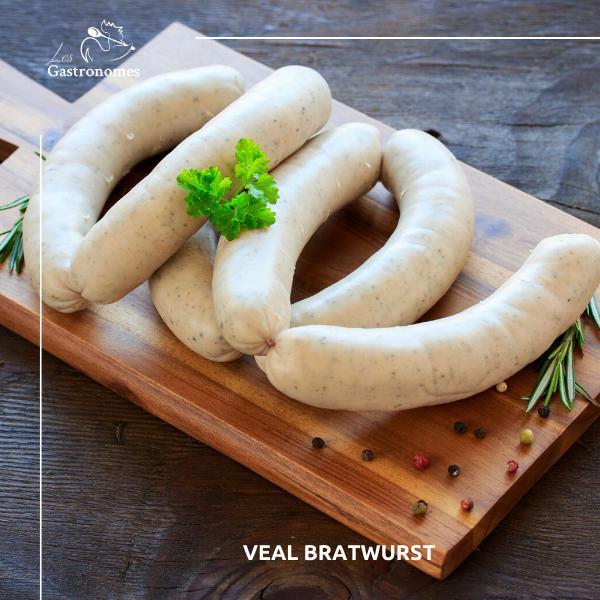 Veal Bratwurst - 1Kg- FROZEN - Les Gastronomes