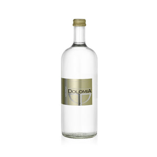 Dolomia still water in elegant glass bottles, 750ml size, pack of 12 bottles arranged neatly for premium hydration