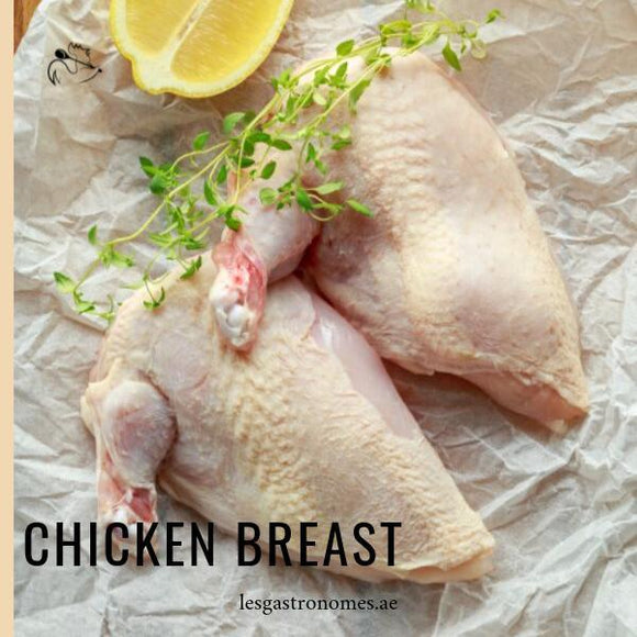 Supreme yellow chicken from plant-based fed birds, frozen and halal certified, weighing approximately 450g.
